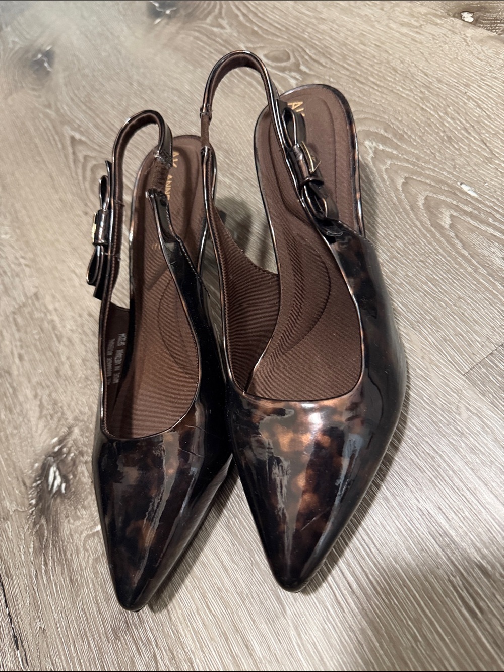 Stylish Women's Brown Tortoiseshell Slingback Flats